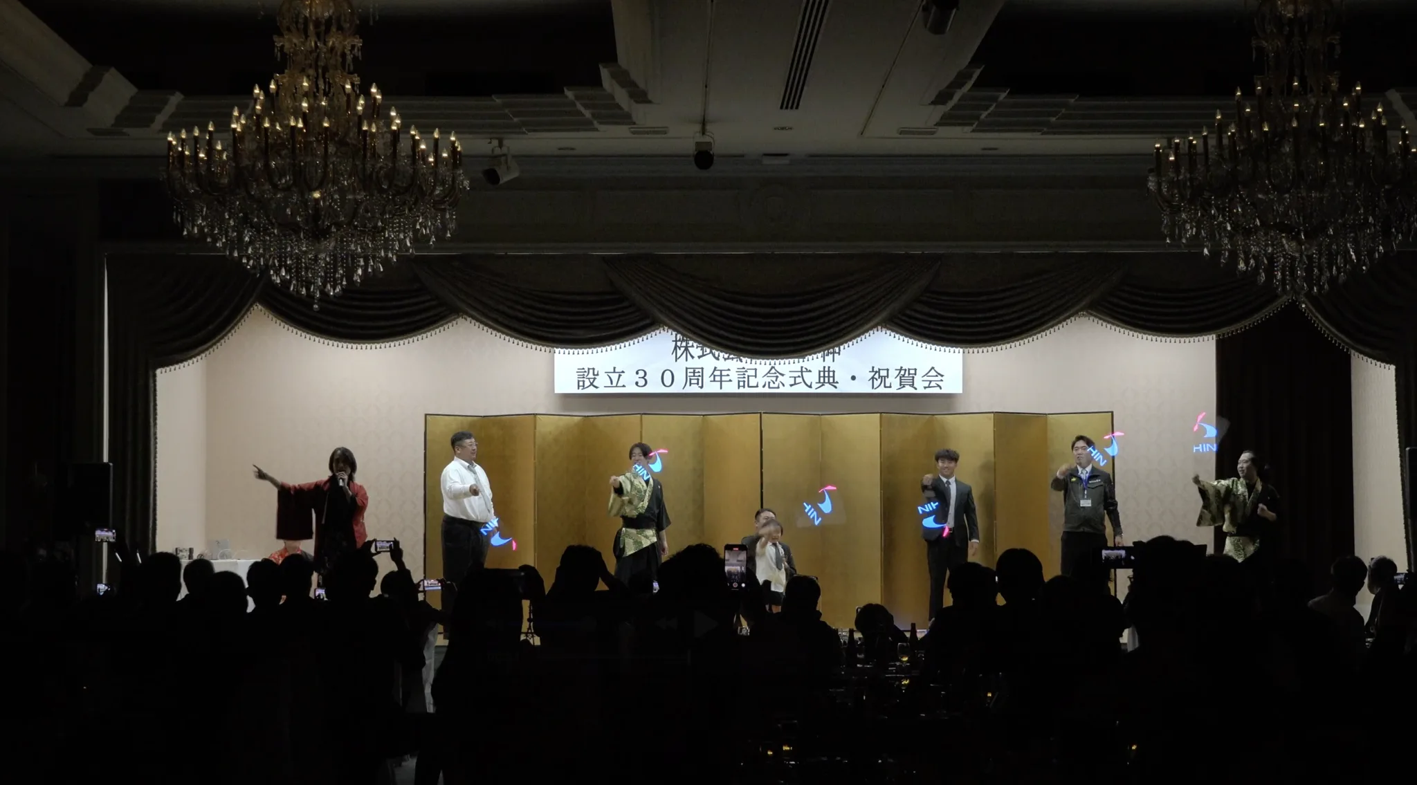 企業の周年パーティーで実施したLEDパフォーマンス
